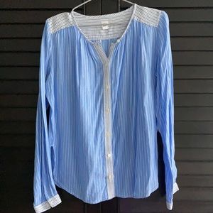 Collarless Button Down Shirt